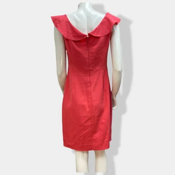 ELIE Tahari Coral Ruffle Neck Dress‎ - Picture 3 of 5